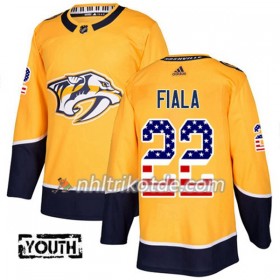 Nashville Predators Trikot Kevin Fiala 22 Adidas 2017-2018 Gold USA Flag Fashion Authentic - Kinder